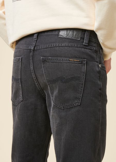Jean fuselé en coton biologique | noir "steady eddie ii black change" - Nudie Jeans