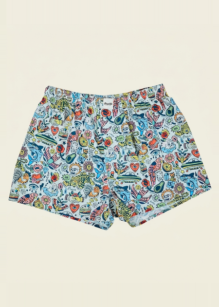 Caleçon à imprimés en coton bio | multicolor "This is asis boxer - white"