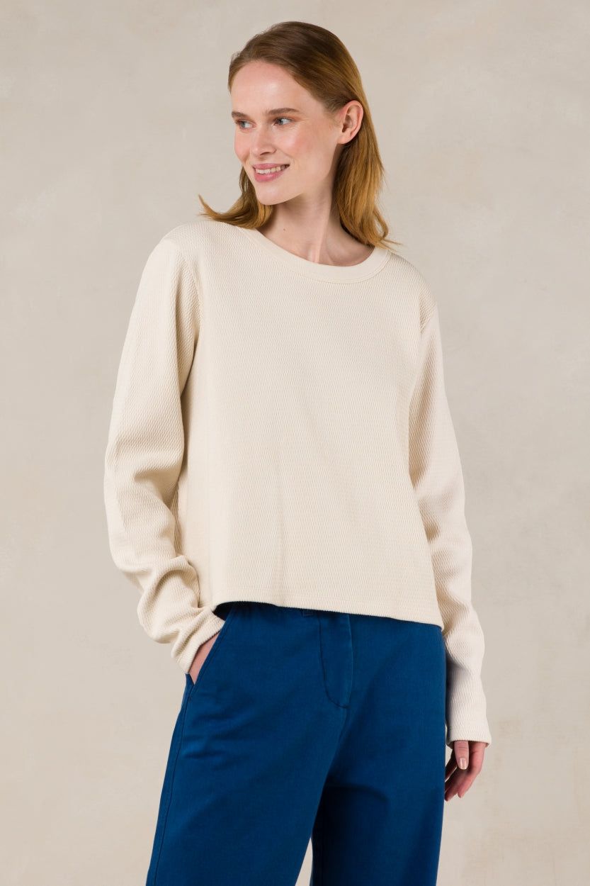 Leichter Pullover aus recyceltem Material | Ungefärbt "jessamine non-dyed", Kings of Indigo, Foto 2