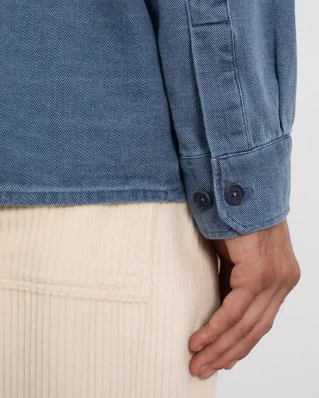 Chemise denim en coton bio | bleu "Leisure shirt recycled cotton - washed denim", Rotholz, photo 5