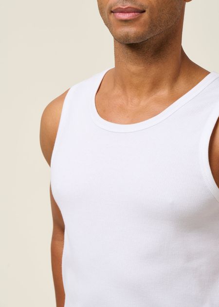 Marcel en coton bio | blanc "rib tank top forsa white" - Dedicated
