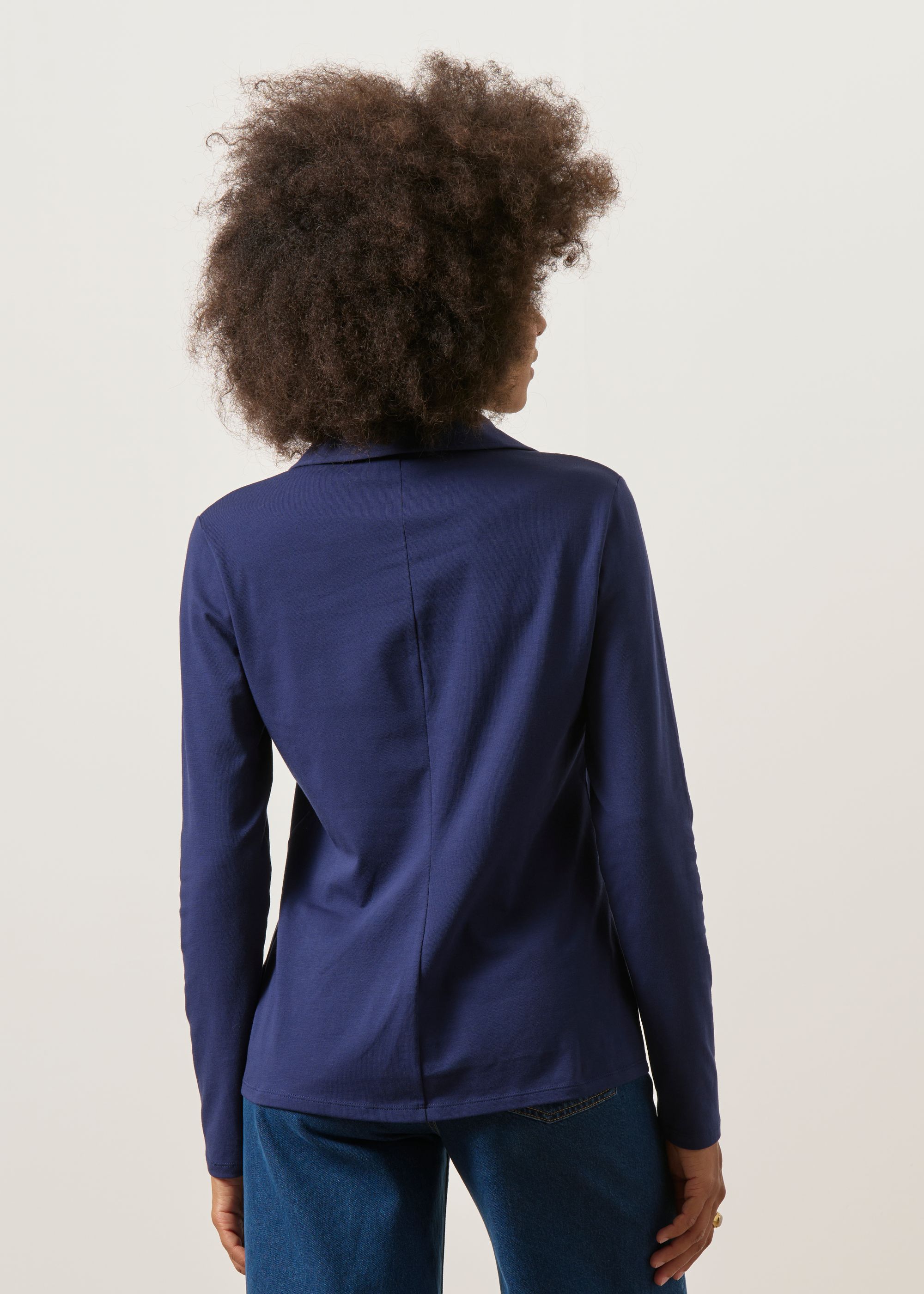 Chemise en coton bio | bleu marine "Nalaannia blouse | tinted navy", Armedangels, photo 4