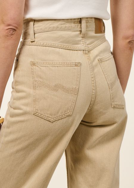 Jean droit large en coton bio | beige "clean eileen pale sun - pale sun" - Nudie Jeans
