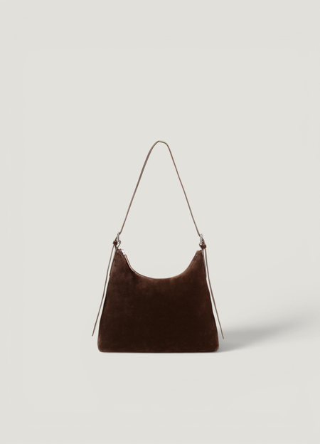 Sac à main en cuir suède certifié | marron  "bari - coffee", Vagabond
