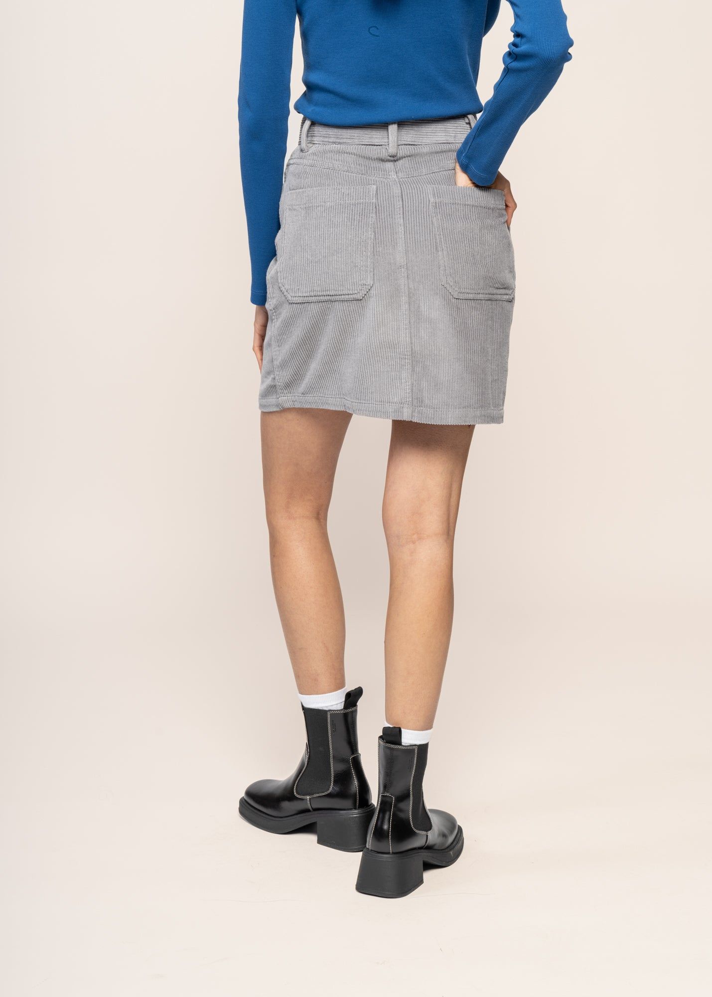 Rock aus Bio-Baumwolle | grau "river corduroy marsha skirt", Thinking Mu, Foto 3
