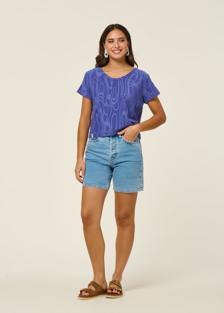 Short en jean en coton recyclé | bleu clair "sheaari fresh blue"