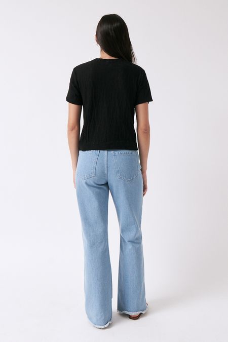 Strukturiertes T-Shirt aus Bio-Baumwolle | schwarz "Midnight t-shirt - black", AMT Studio, Foto 4