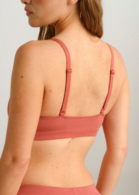 Brassière en coton bio et tencel | corail "Soft bra junsele terracotta red - aragon", Dedicated