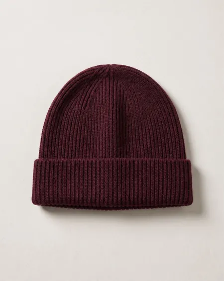 Bonnet en laine mérinos recyclée | bordeaux, WeDressFair, photo 1