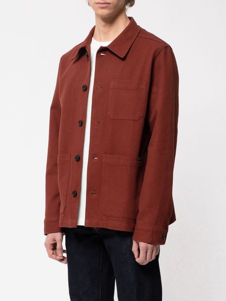 Veste de travail rouge brique en coton bio - barney worker