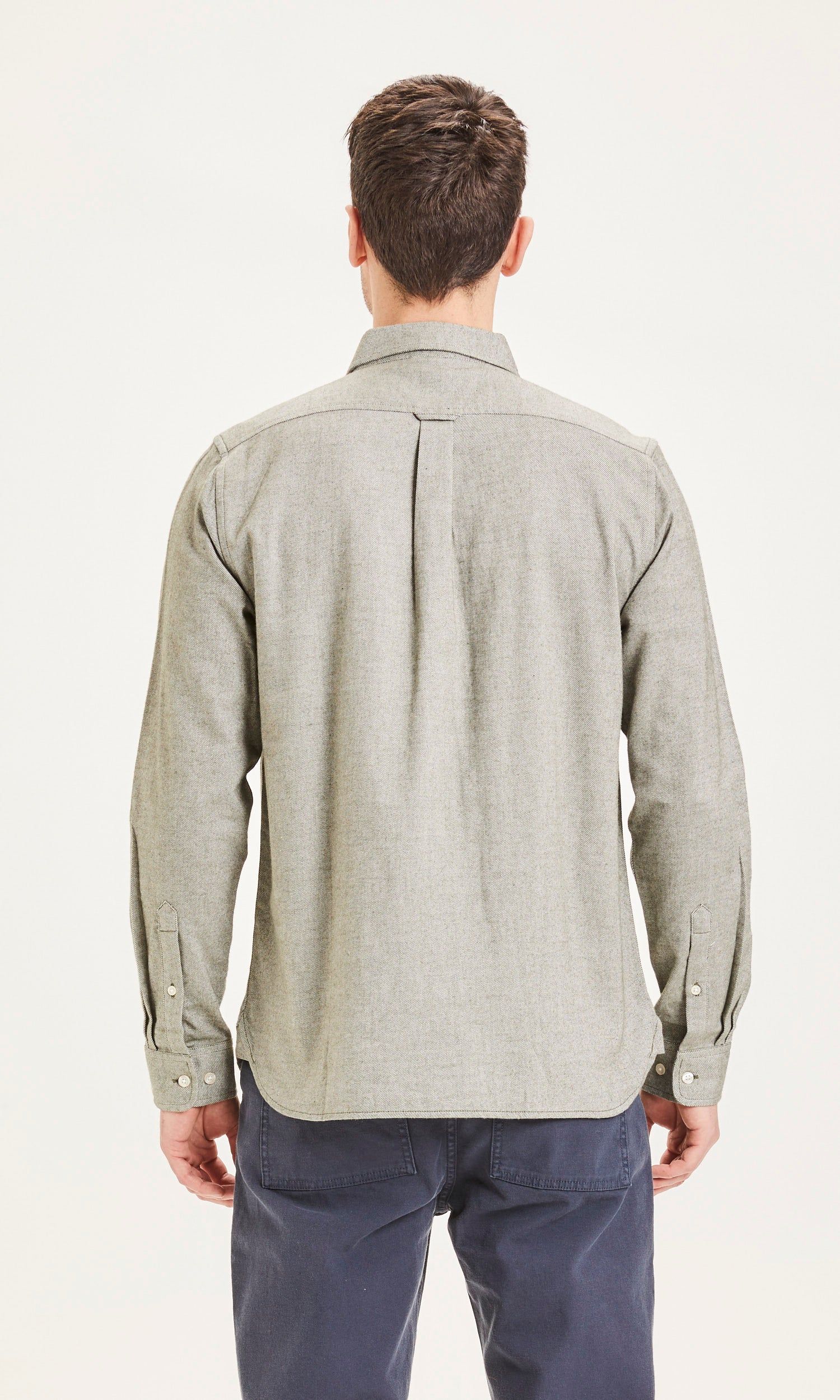 Chemise verte clair en flanelle de coton bio - larch forrest night, Knowledge Cotton Apparel, photo 3