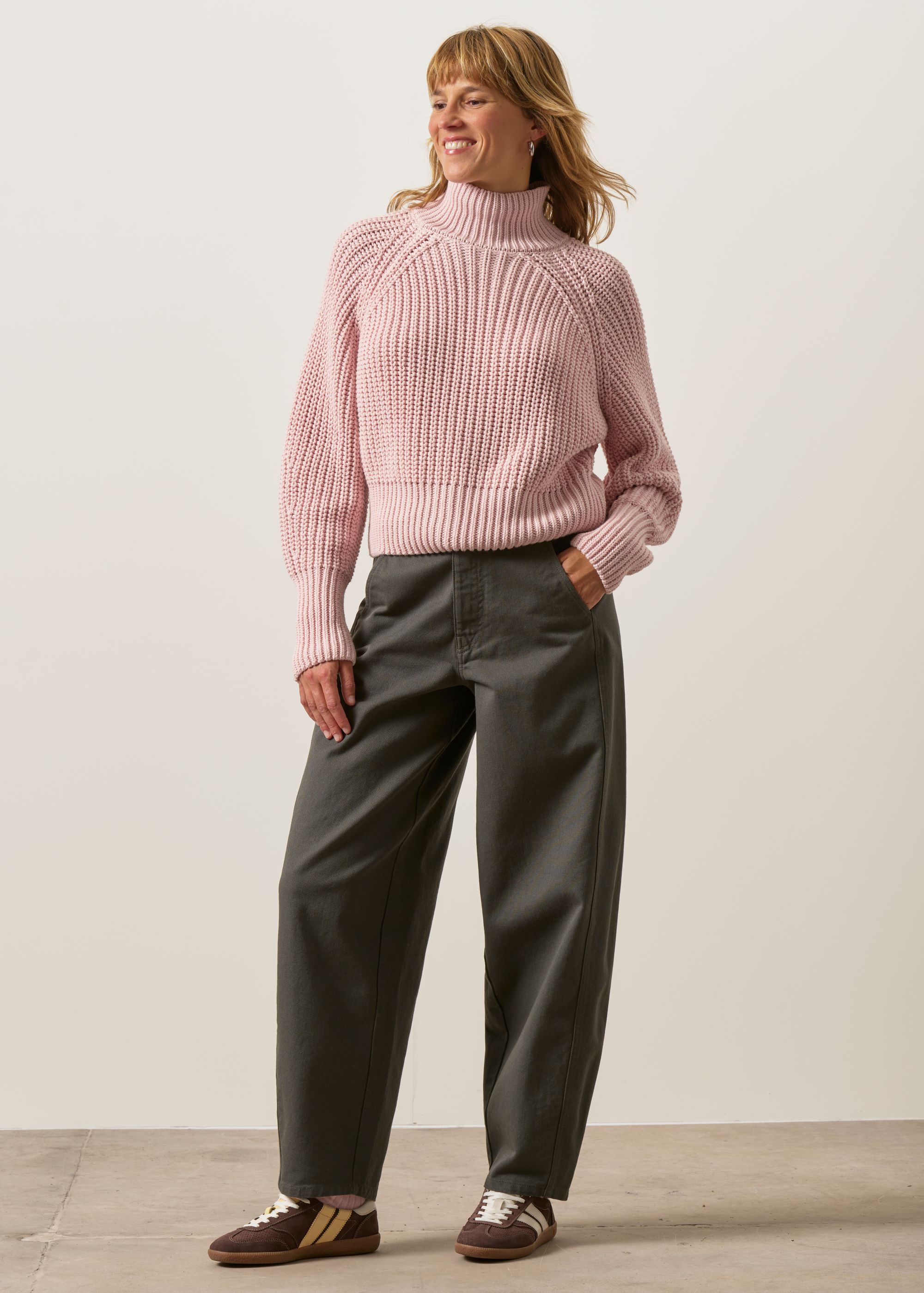 Pull maille en coton bio | rose "Ola - pale pink", Jan'n June, photo 3