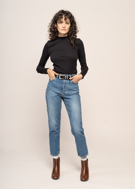 Jean mom en coton bio | bleu délavé "breezy britt day dreamer"