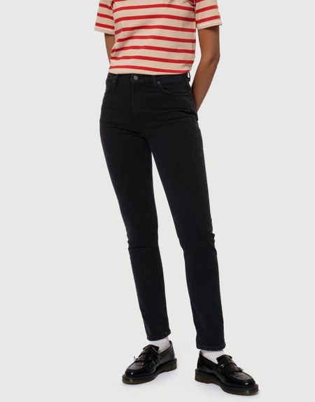 Jean slim en coton bio | noir "mellow mae so black", Nudie Jeans, photo 3
