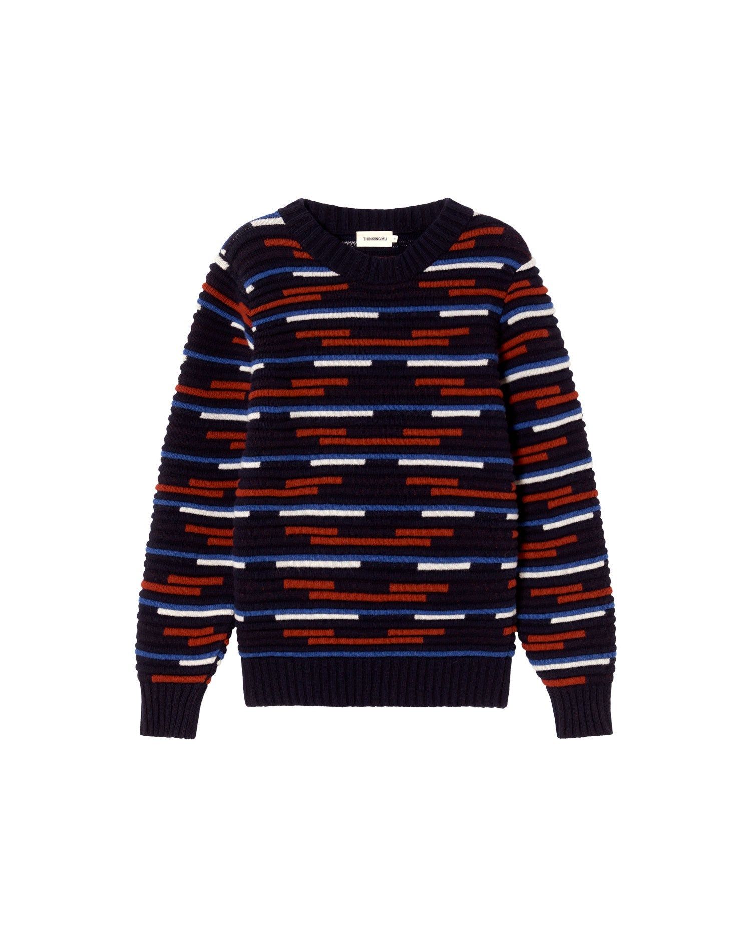 Pullover aus zertifizierter Wolle | mehrfarbig "stripe multicolor guiu knitted sweater - multicolor", Thinking Mu, Foto 5