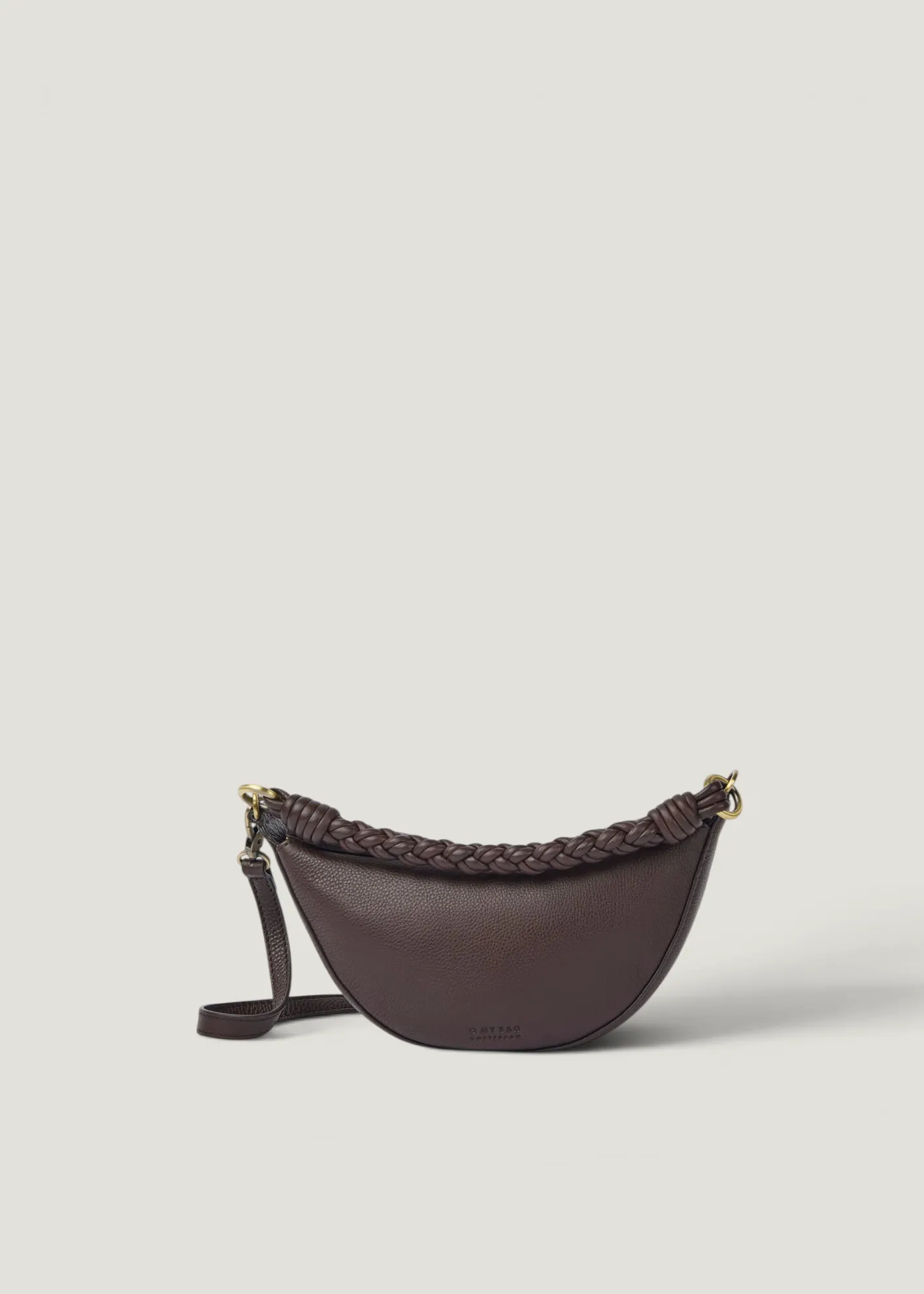 Sac en cuir certifié | chocolate "leo mini - chocolate soft grain (twisted handle)", O My Bag, photo 1
