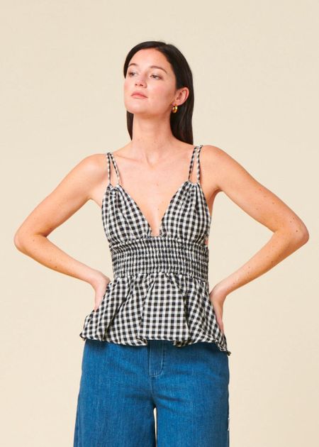 Top rosa lin vichy - Bonjour Demain