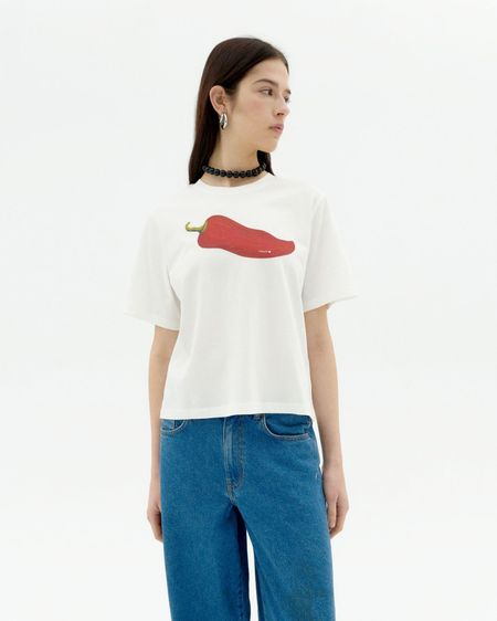 T-shirt en coton biologique | blanc "chilli lucia tee - white"