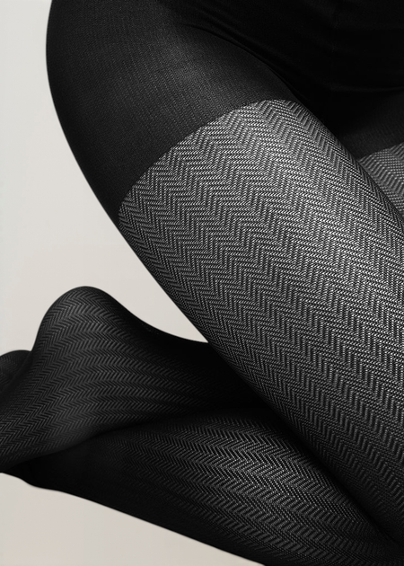 Collants 40 deniers à motifs en recyclé | noir "nina black", Swedish Stockings