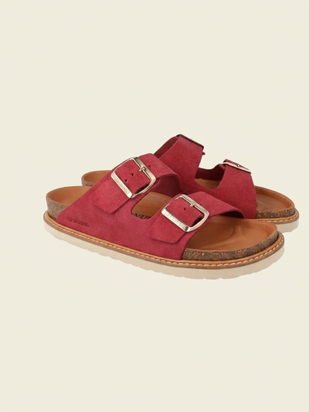 Sandales roses en cuir certifié - rose "hawaii velour cirera" - Genuins