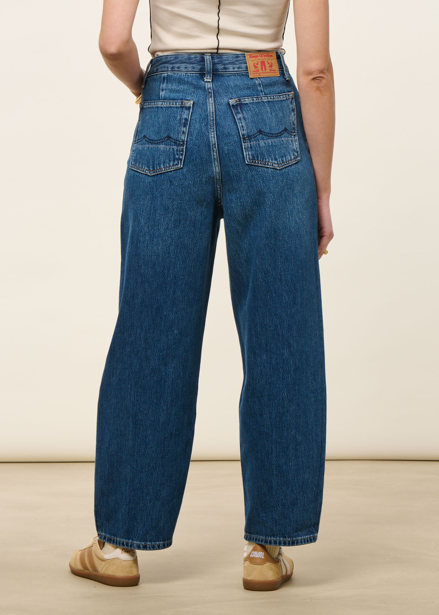 Jean ballon en coton bio et tencel | leila - lewisboro mid used, Kings of Indigo, photo 3