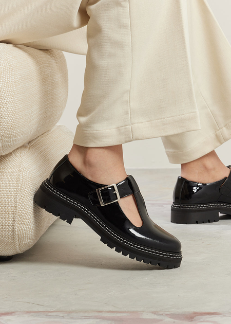 Derbies en cuir vernis certifié | noir "romane" - Odaje ex M.Moustache