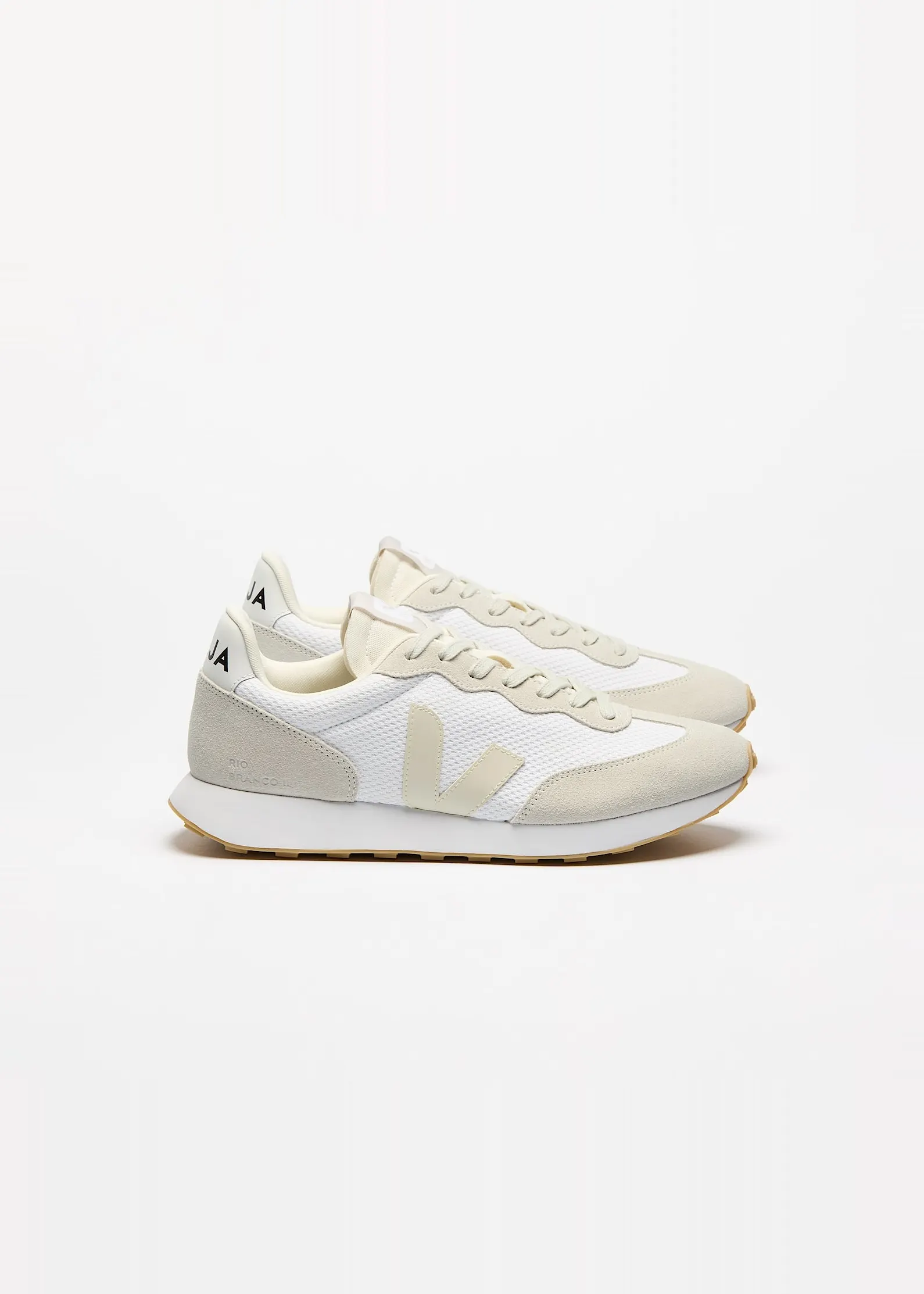 Baskets en mesh recyclé | blanc et beige "rio branco ii - white pierre", Veja, photo 1