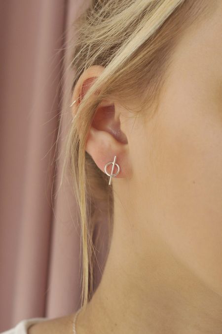 Boucles d'oreilles en argent recyclé - intersected circle