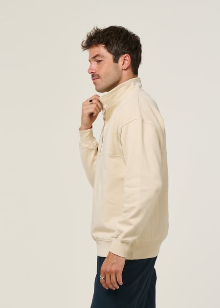 Sweat col zippé mixte en coton bio | écru "ivory white", Colorful Standard, photo 3