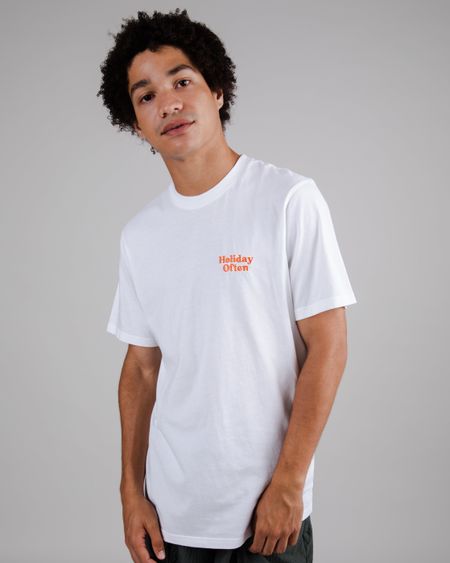 T-shirt imprimé en coton bio | blanc "holiday regular t-shirt white white"