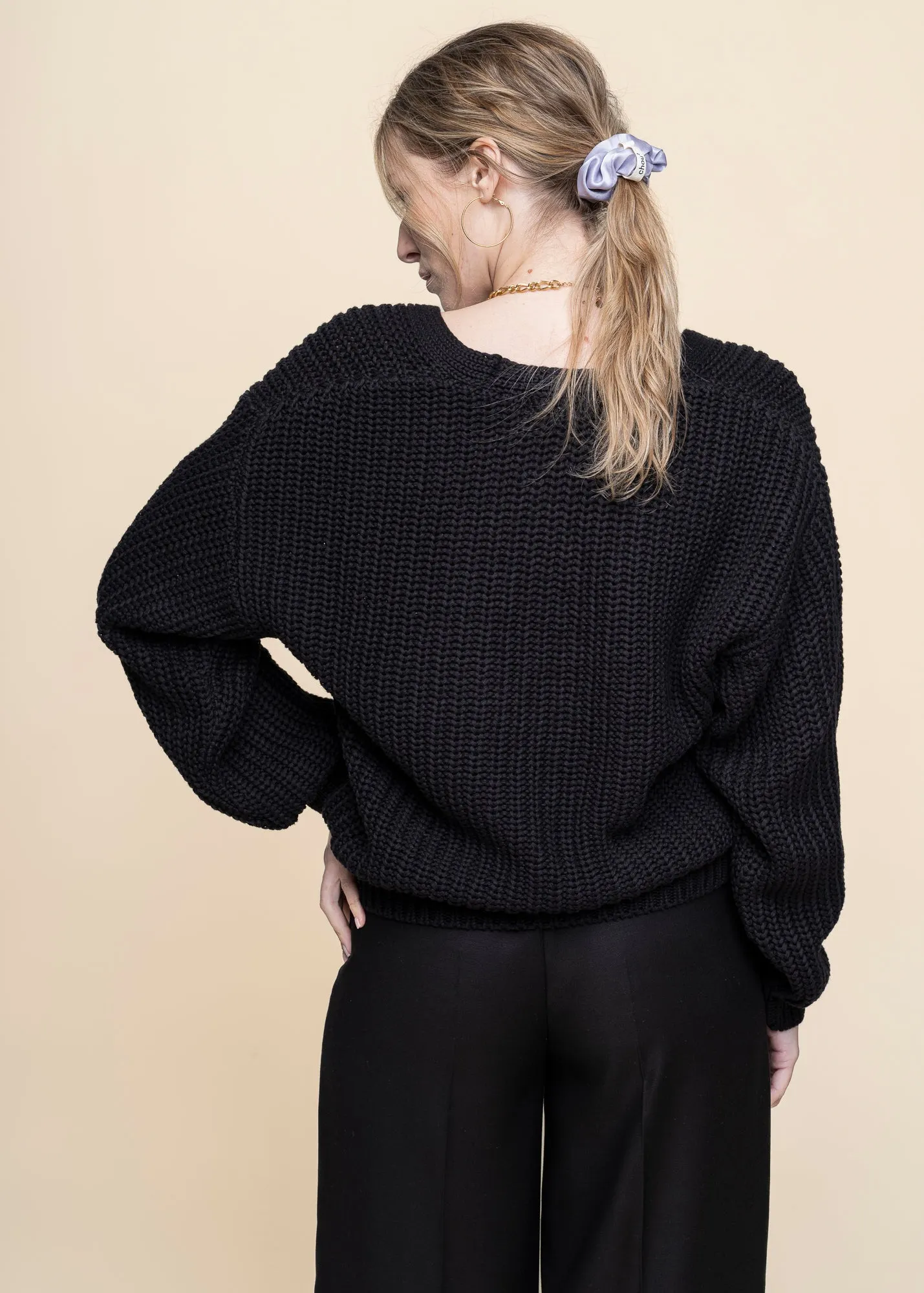 Gilet en maille de coton bio | noir "lena black", Jan'n June, photo 2