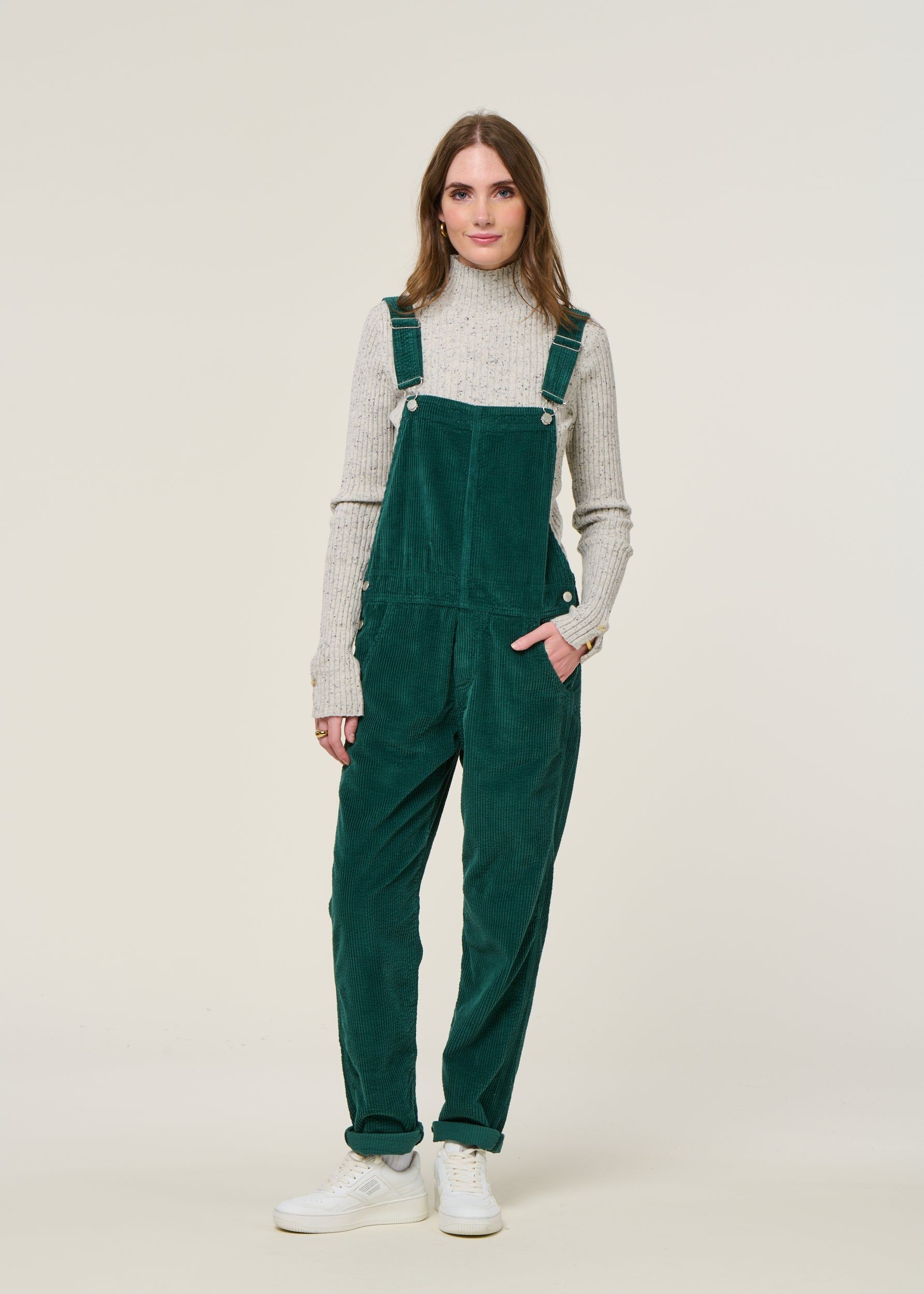 Salopette velours en coton bio | vert "corduroy overall dark green", Brava Fabrics, photo 1