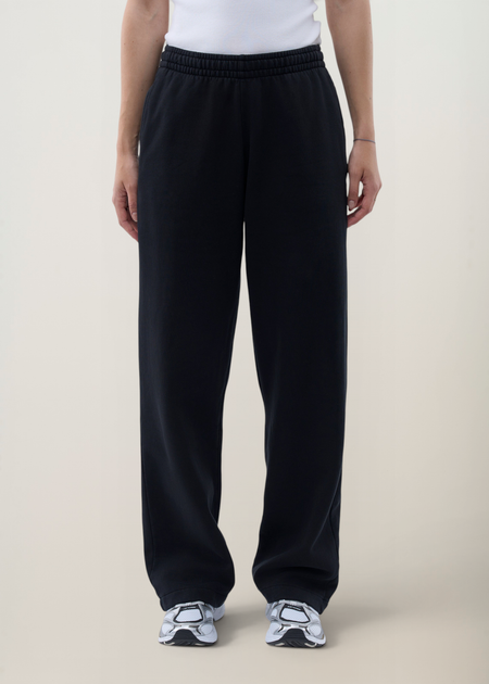 Jogging en coton bio | noir "organic straight leg sweatpants - deep black"