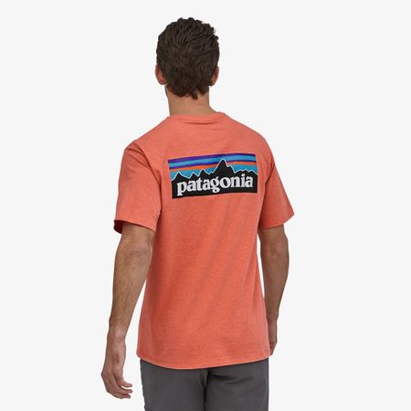 T-shirt imprimé corail en coton bio - p6 logo responsibili-tee, Patagonia, photo 2