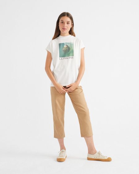 T-shirt blanc avec imprimé en coton bio - animals, Thinking Mu, photo 3