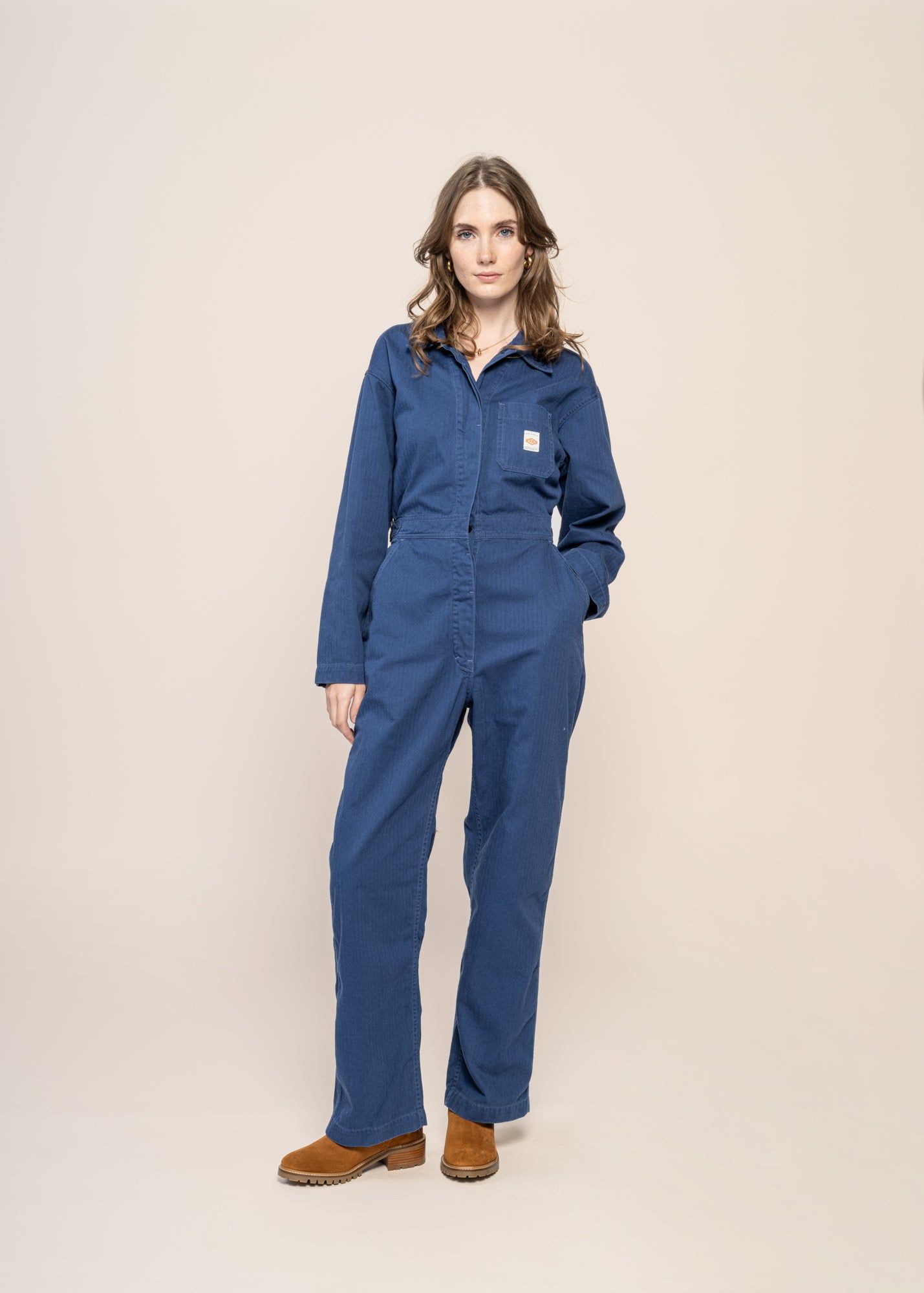 Worker-Overall aus Bio-Baumwolle | Blau "ella herringbone boilersuit blue", Nudie Jeans, Foto 3