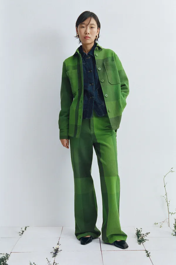 Surchemise en coton bio | vert "central blanket norita overshirt - multicolor", Thinking Mu