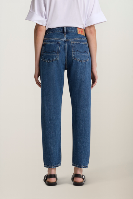 Jean mom en coton biologique et en tencel | bleu "Caroline lewisboro mid used", Kings of Indigo, photo 3
