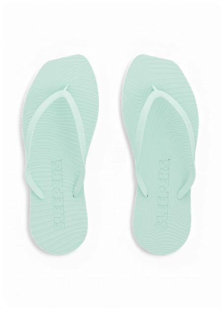 Tongs en caoutchouc naturel tapered | vert "slim mint"