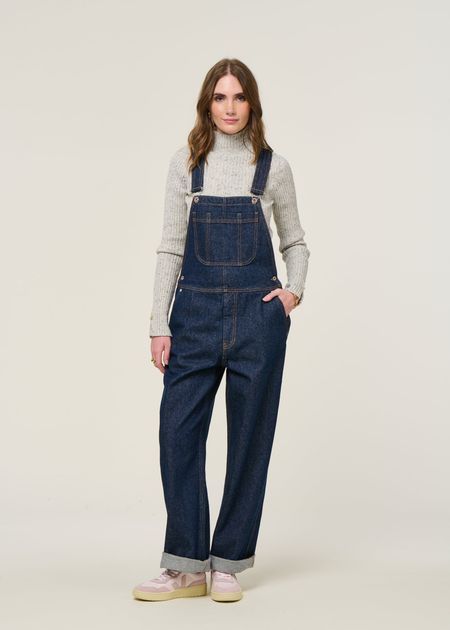 Salopette jean en coton bio | bleu "jonna dungaree - deep blue"