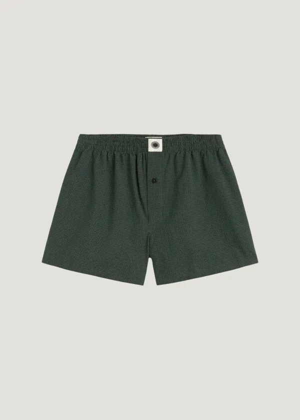Caleçon en coton biologique | vert "Black dark green boxer - green", Thinking Mu