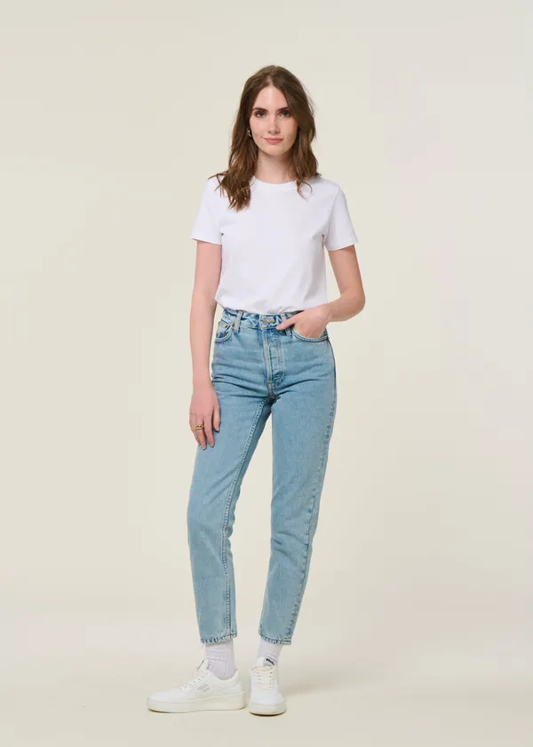 Jean mom en coton bio | bleu clair "breezy britt summer salt", Nudie Jeans