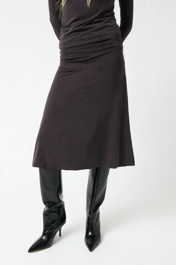 Jupe en lyocell et sorona | charbon "Galena skirt", AMT Studio