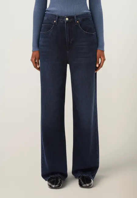 Jean baggy taille basse en coton recyclé | bleu "Haayi low waist baggy jean - fluid ink", Armedangels, photo 1
