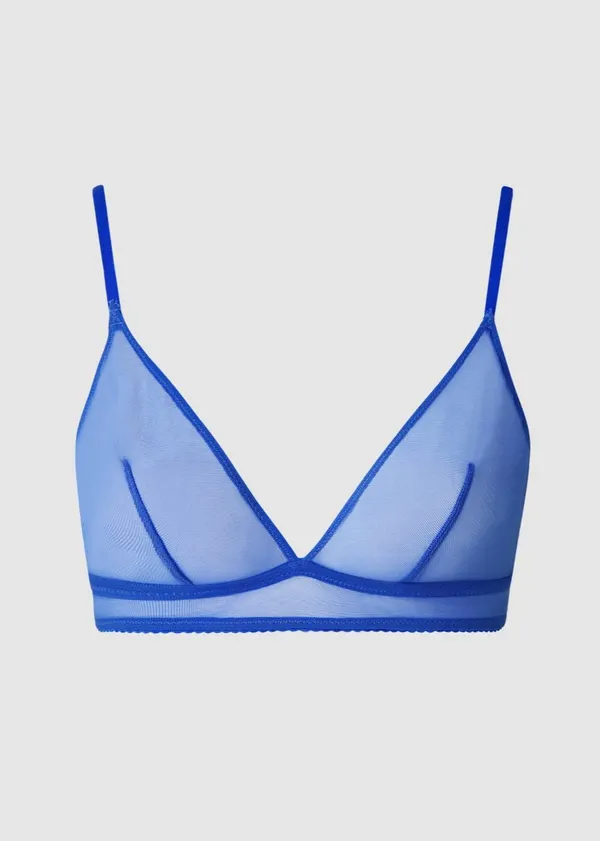 Soutien-gorge en polyamide recyclé | bleu "mesh triangle bralette - electric blue", Understatement