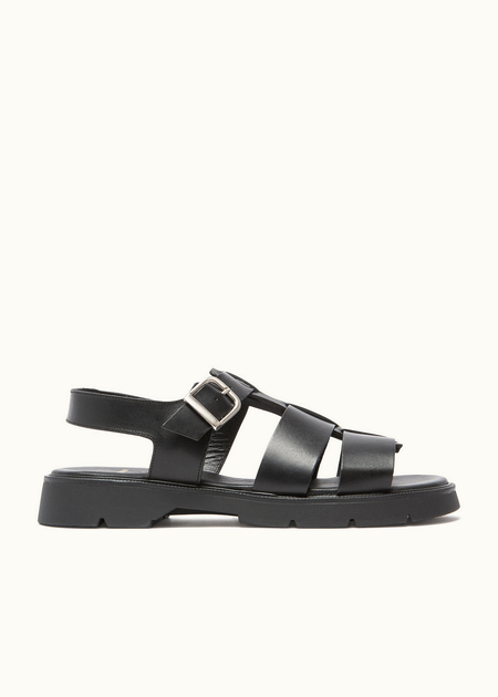 Sandales made in france en cuir tannage végétal certifié | noir "ballast vgt" - Kleman