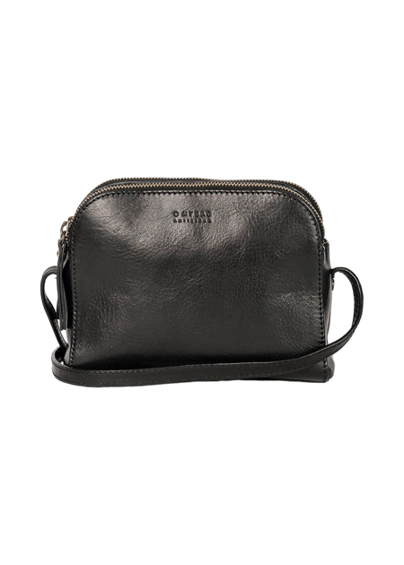 Sac à main bandoulière en cuir certifié | noir "emily leather strap black stromboli leather" - O My Bag