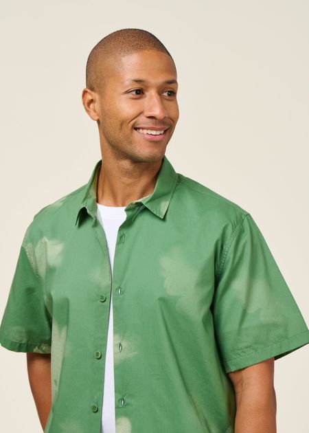 Chemise en coton bio et lyocell | vert "tipia tom shirt - green" - Thinking Mu