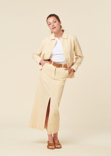 Jacke aus Bio-Baumwolle | Gelb "jacket stiby work stripe yellow - yellow", Dedicated, Foto 4
