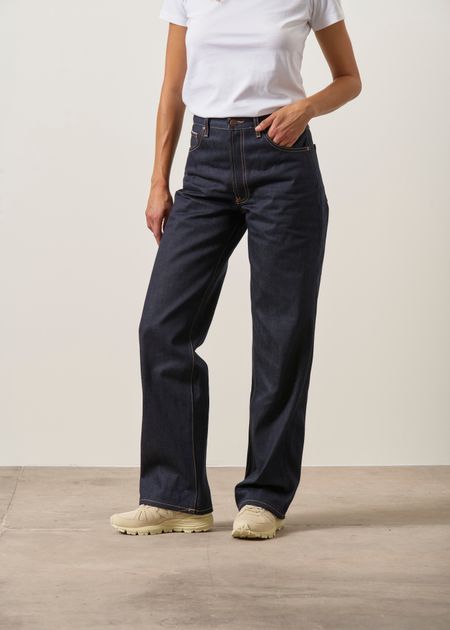 Jean selvedge large en coton bio | bleu "clean eileen dry twilight selvage"